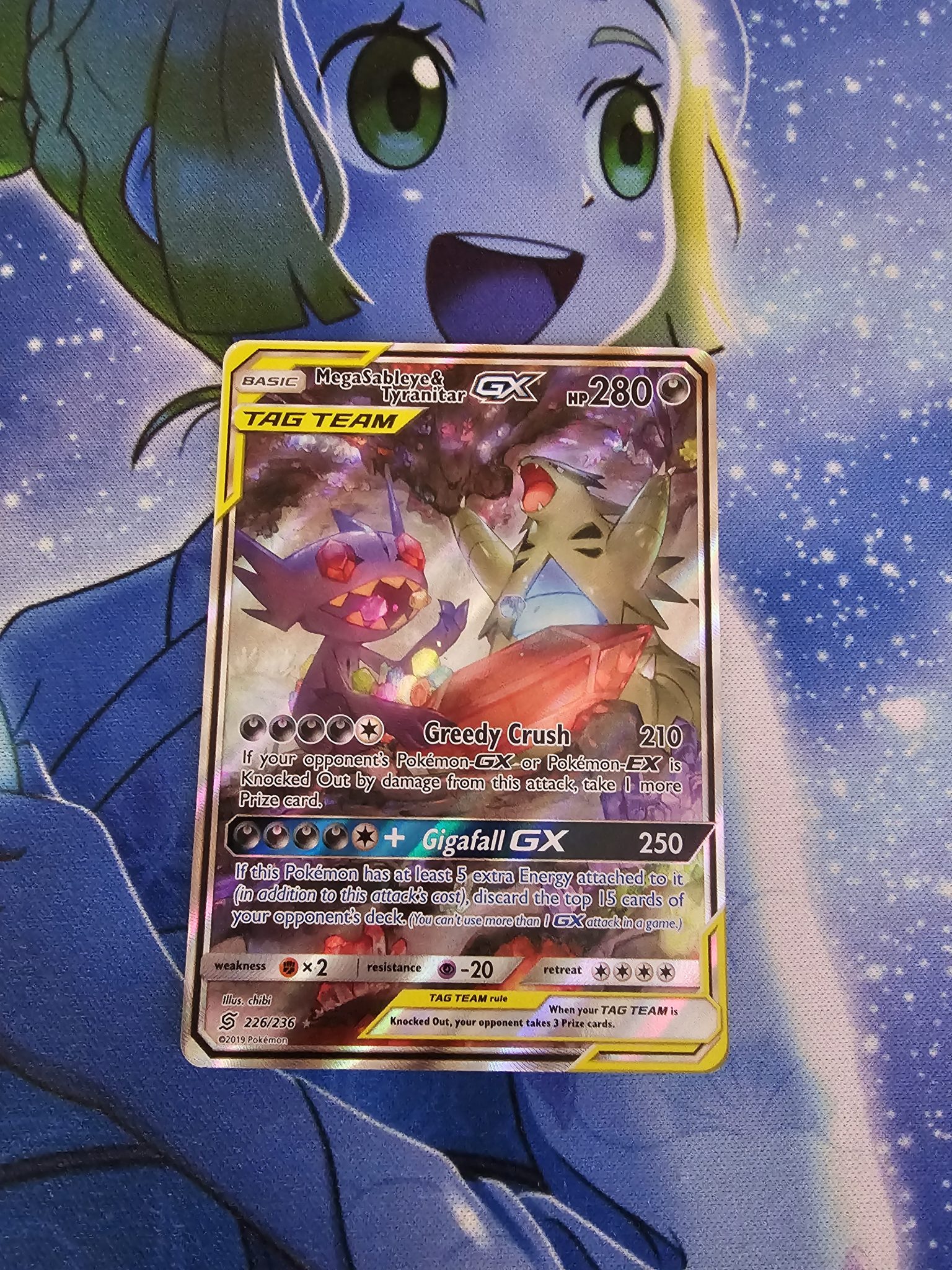 thumbnail image 2 of Pokemon Card – Mega Sableye & Tyranitar GX (054/094) Japanese Tag Team, NM, 2019 2 of 4