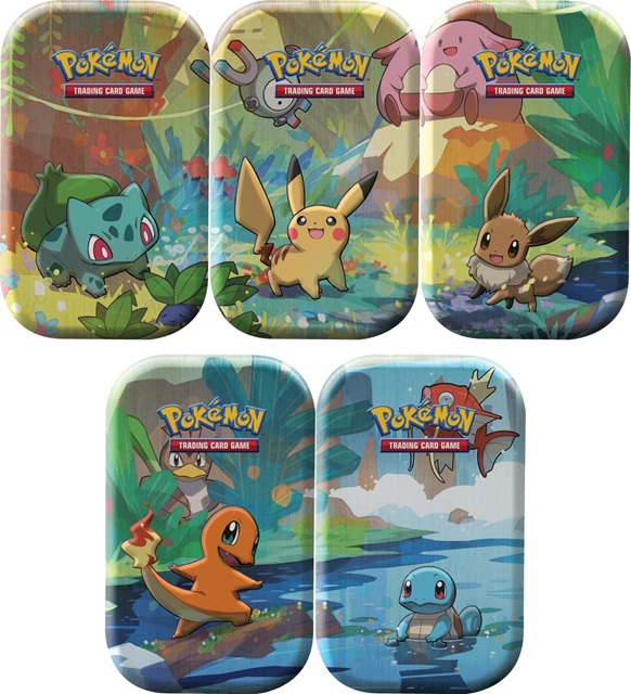 Pokemon Kanto Friends mini-tins versies
