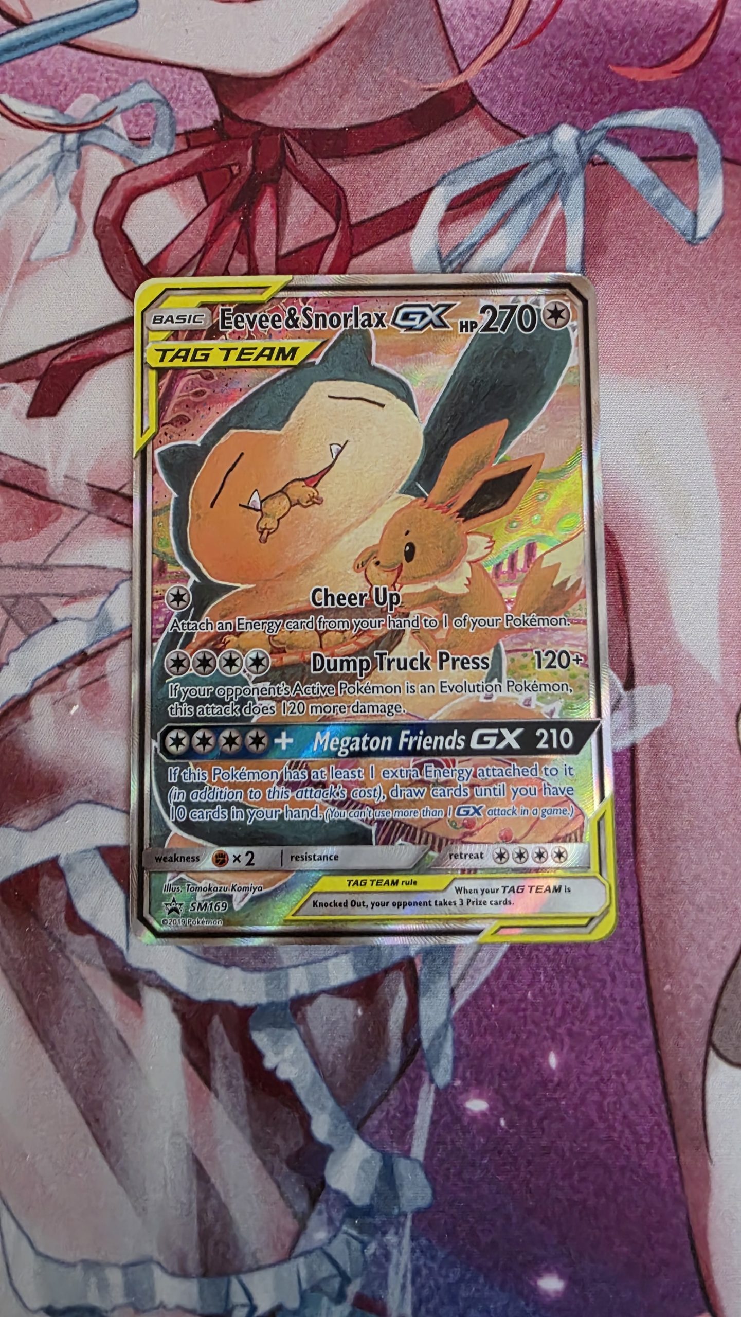 Pokemon Eevee and Snorlax GX SM169 Black Star Promo