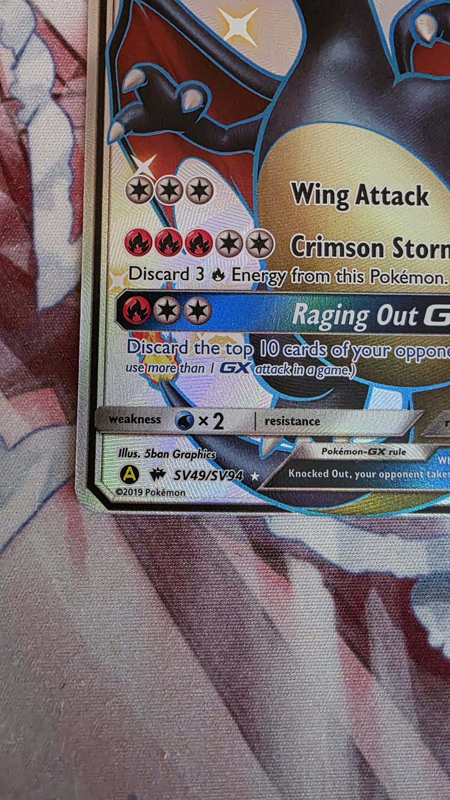 Pokemon Shiny Charizard GX SV49/SV94 Hidden Fates (versie 2) - Afbeelding 5