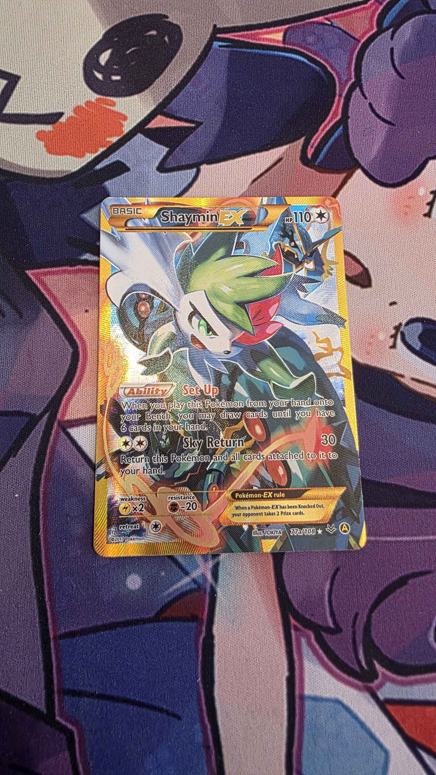 Shaymin EX 77a/108 Premium Trainer's XY Collection Engelse Pokemon kaart voorkant